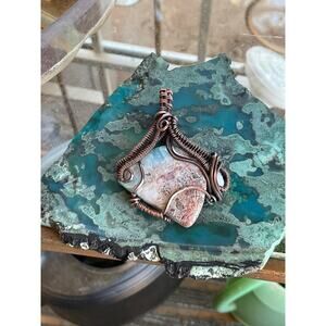 Larimar, Australian Opal Copper Pendant